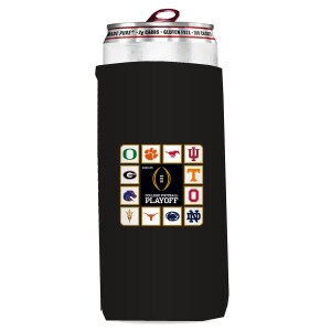 black slim can sleeve with College Football Playoff 2024-25 and 12 teams
